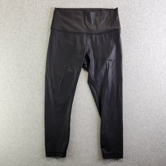 lululemon athletica Pants - Lululemon Leggings Womens 8 Wunder Under High-Rise Crop 23" Foil Matte Black